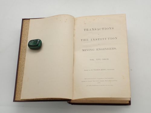 Portada del libro de Transactions of the Institution of Mining Engineers. Vol. XVII, 1898-99