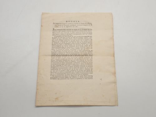 Portada del libro de Noticia del importante Canal de regadío de la Villa de Puente la Reyna, en el Reyno de Navarra, finalizado...