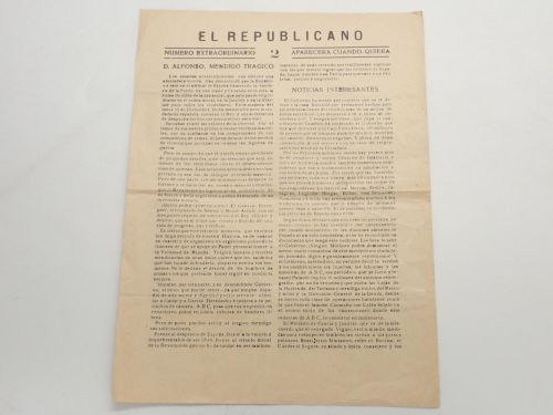 El Republicano. Número extraordinario. 2. Aparecerá cuando quiera