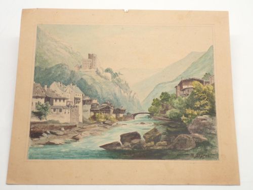 Paisaje montañoso, Suiza o Alemania [DIBUJO]