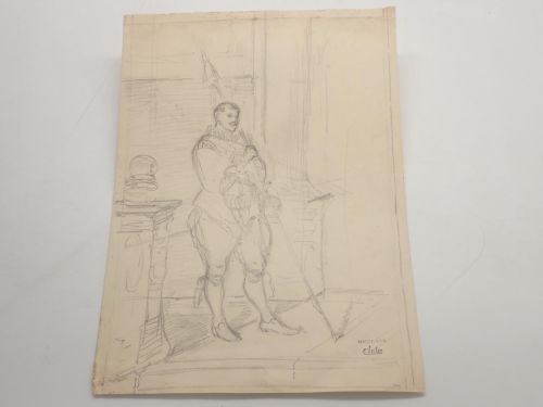 Soldado con pica. Dibujo original de Carl Seiler