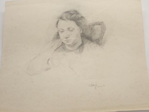 2 retratos, dibujos originales firmados W. Lorenz, 47 y Willi Lorenz 61
