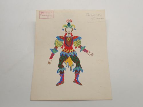4 dibujos originales de la Maison Royalta con modelos de vestuario