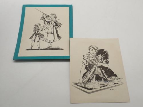 2 dibujos originales firmados Badía