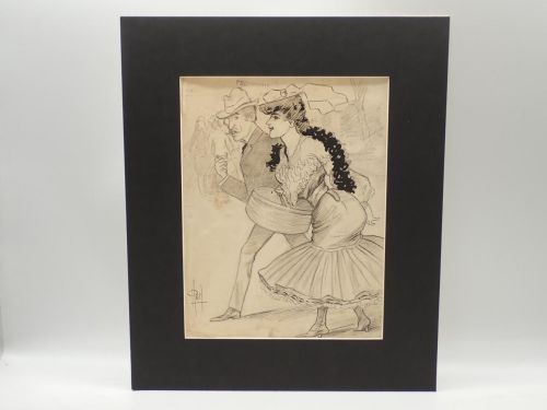 Dibujo original para ser publicado en la revista francesa Frou Frou