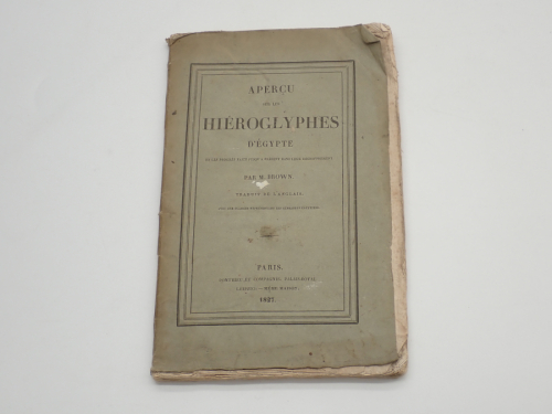 Portada del libro de Aperçu sur les hièroglyphes d'Égypte et les progrès faits jusqu'a present dans leur déchiffrement […]...