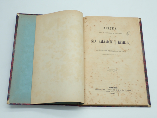 Portada del libro de Memoria sobre la construcción de los puentes de San Salvador y Revilla