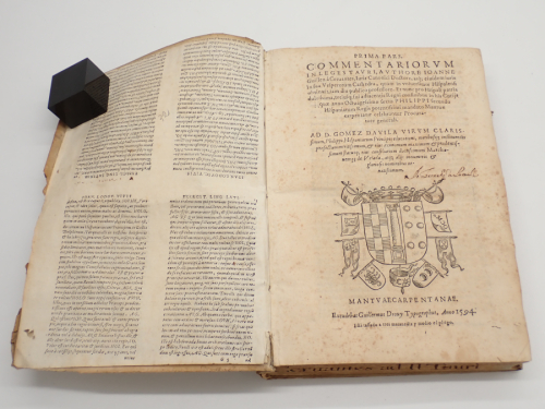 Portada del libro de Prima pars. Commentariorum in leges Tauri, authore Ioanne Guillen à Cervantes