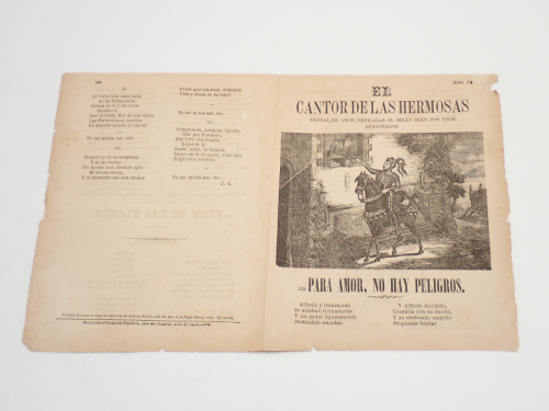 Portada del libro de El cantor de las hermosas trovas de amor dedicadas al bello sexo por unos aficionados. Núm. 47 [PLIEGO...