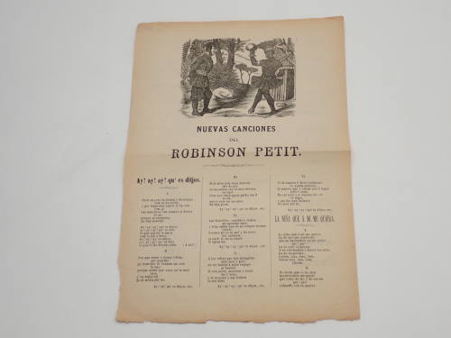 Portada del libro de Nuevas canciones del Robinson Petit [PLIEGO DE CORDEL]