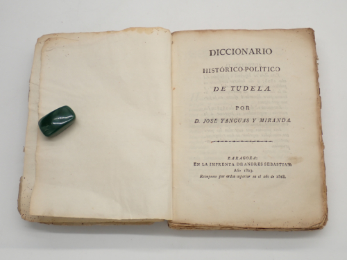 Portada del libro de Diccionario histórico-político de Tudela