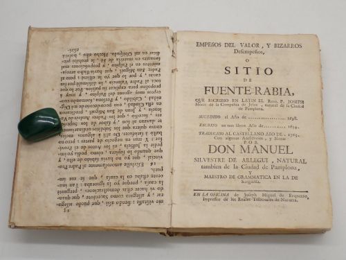 Portada del libro de Empeños del valor, y bizarros desempeños, o Sitio de Fuenterabia