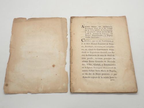 Portada del libro de Agustín Pedro de Menchaca, Escribano Real de S.M… certifico, que en mi Testimonio,…, en virtud de Convocatoria…...