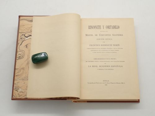Rinconete y Cortadillo. Novela de Miguel de Cervantes Saavedra. Edición crítica por Francisco Rodríguez Marín [EJEMPLAR DEDICADO POR RODRÍGUEZ MARÍN]