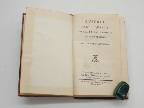 Portada del libro de Eusebio, parte primera [-quarta] sacada de las memorias que dexó el mismo