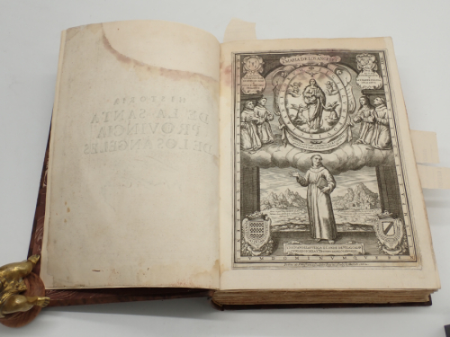 Portada del libro de Historia de la Santa Provincia de Los Ángeles de la regular observancia, y orden de Nuestro Seráfico...