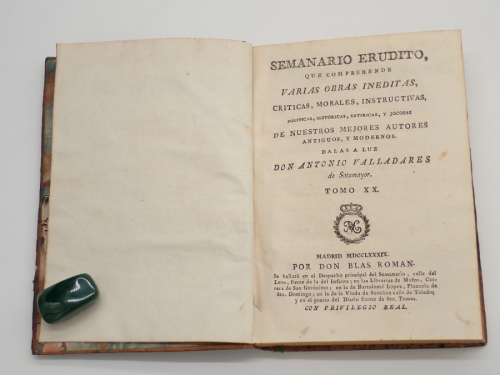 Portada del libro de Semanario erudito, que comprehende varias obras inéditas, críticas, morales, instructivas, políticas,...