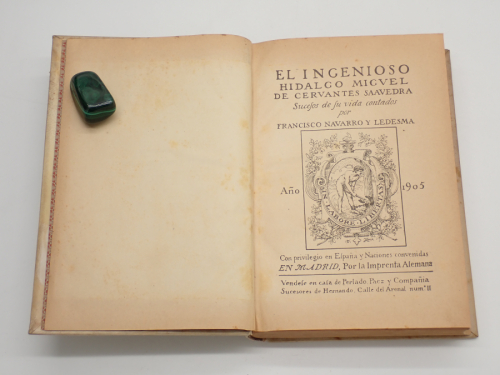 Portada del libro de El ingenioso hidalgo Miguel de Cervantes Saavedra. Sucesos de su vida