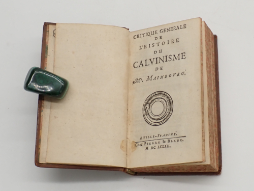 Portada del libro de Critique generale de l'Histoire du Calvinisme de Mr. Maimbourg