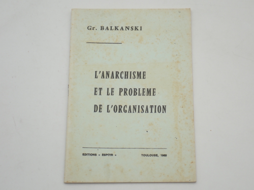 Portada del libro de L'Anarchisme et le problème de l'organisation