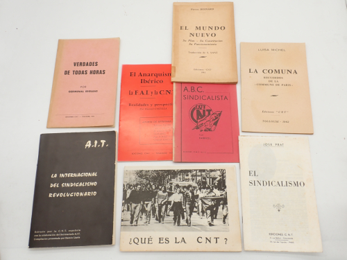 Portada del libro de Conjunto de 8 folletos editados por la C.N.T. en los años 60 y 70