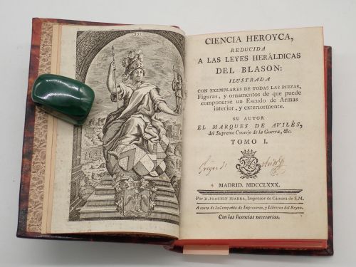 Portada del libro de Ciencia heroyca, reducida a las leyes heráldicas del blasón: ilustrada con exemplares de todas las piezas,...