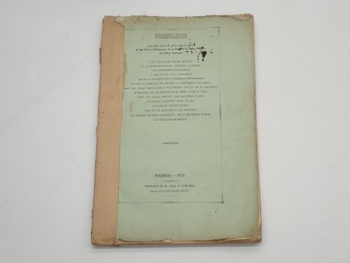 Portada del libro de Formulario que debe servir de guía, regla y norma a los Señores informantes de pruebas de la Orden Militar...