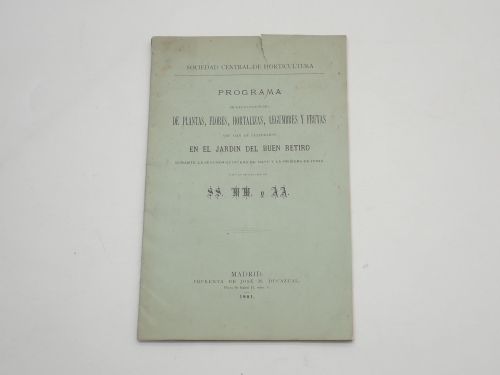 Portada del libro de Programa de las exposiciones de plantas, flores, hortalizas, legumbres y frutas que han de celebrarse...