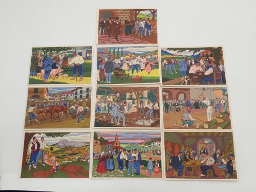 Portada del libro de Postales vascas. 10 tarjetas postales a partir de ilustraciones de José Arrúe