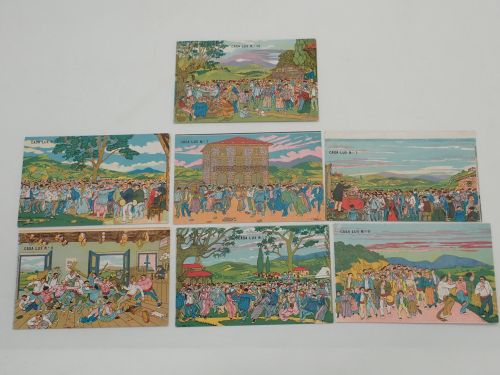 Portada del libro de 7 postales en color a partir de dibujos de José Arrúe