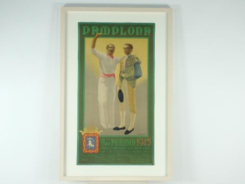 Portada del libro de Pamplona, San Fermín 1945. Cartel anunciador de las fiestas.