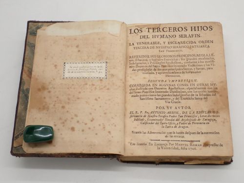 Portada del libro de Los terceros hijos del humano serafín. La venerable, y esclarecida Orden Tercera de nuestro seráfico...