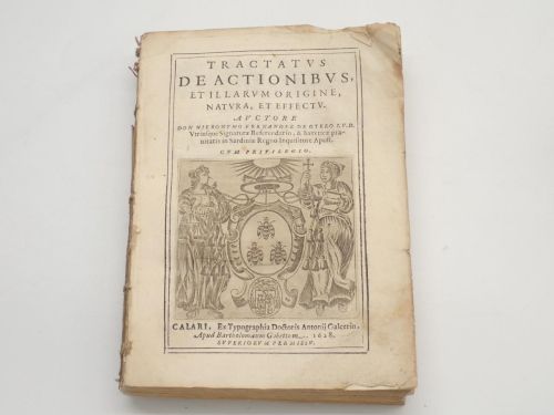 Portada del libro de Tractatus de actionibus, et illarum origine, natura, et effectu. Auctore don Hieronymo Fernández de...