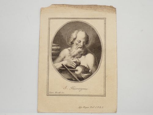 Portada del libro de S. Hieronymus [San Jerónimo. Grabado calcográfico]