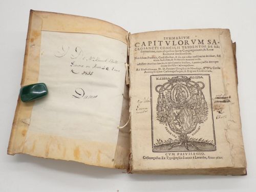 Portada del libro de Summarium capitulorum Sacrosancti Concilii Tridentini de reformatione, cum aliquibus sacrae congregationis,...