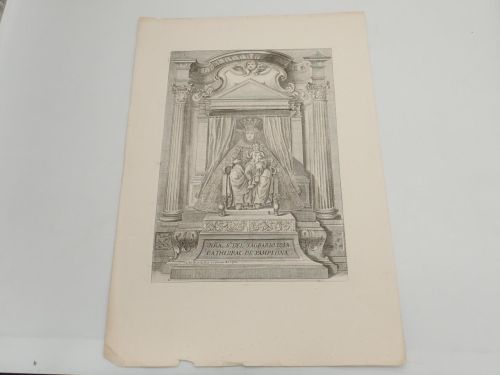 Portada del libro de Nuestra Señora del Sagrario de la cathedral de Pamplona [ESTAMPA CALCOGRÁFICA (II)]