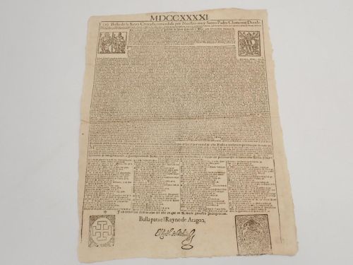 Portada del libro de 1741. Bulla de la Santa Cruzada, concedida por Nuestro muy Santo Padre Clemente Duodécimo,..., para...