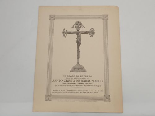 Portada del libro de Verdadero retrato de la muy milagrosa imagen del Santo Cristo de Burdondogui, abogado contra la sarna...