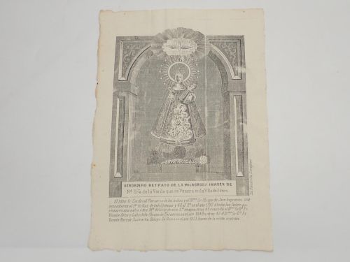 Portada del libro de Verdadero retrato de la milagrosa imagen de Nuestra Señora de la Varda que se venera en la villa de...