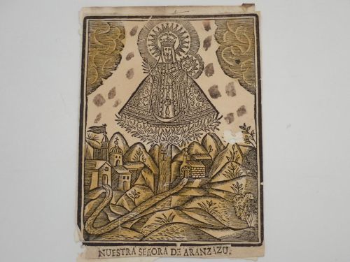 Portada del libro de Nuestra Señora de Aránzazu [ESTAMPA XILOGRÁFICA]
