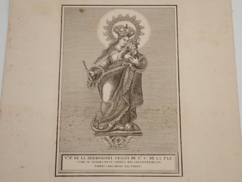 Portada del libro de Verdadero Retrato de la hermosísima imagen de Nuestra Señora de la Paz como se venera en su capilla...