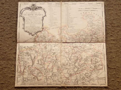 Portada del libro de Mapa de la provincia de Guadalaxara (Guadalajara), comprehende el Partido de Guadalaxara, la Tierra...