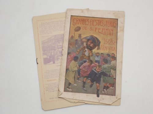 Portada del libro de Programa de las ferias y fiestas de San Fermín. Año 1920