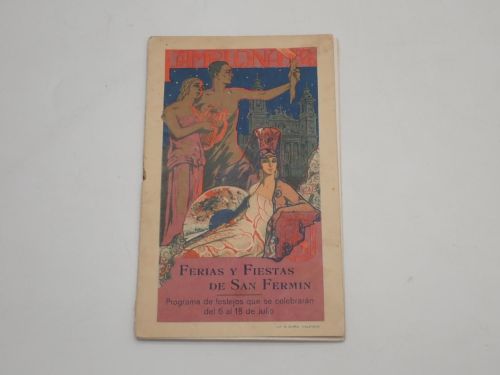 Portada del libro de Programa de las ferias y fiestas de San Fermín. Año 1926
