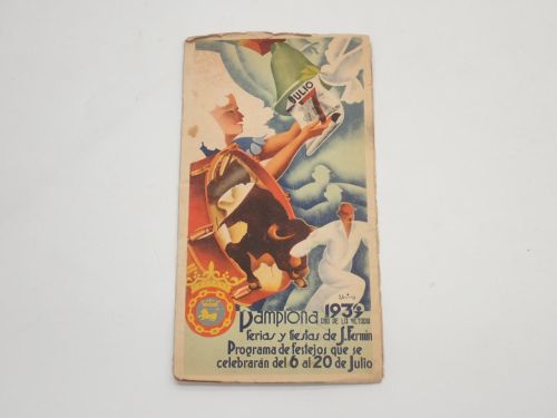 Portada del libro de Programa de las ferias y fiestas de San Fermín. Año 1939