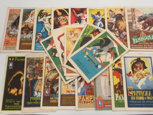 Portada del libro de 21 programas de las fiestas de San Fermín de Pamplona, desde 1940 hasta 1960