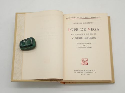 Portada del libro de Lope de Vega. Sus amores y sus odios, y otros estudios. Prólogo, edición y notas de Ermilo Abreu Gómez