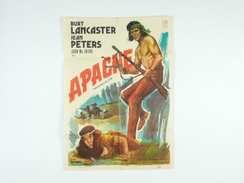 Portada del libro de APACHE. Cartel original y 8 fotografías para cartelera de cine.