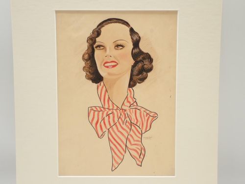 Portada del libro de Retrato femenino. Dibujo original firmado PIRRETA XXXVI