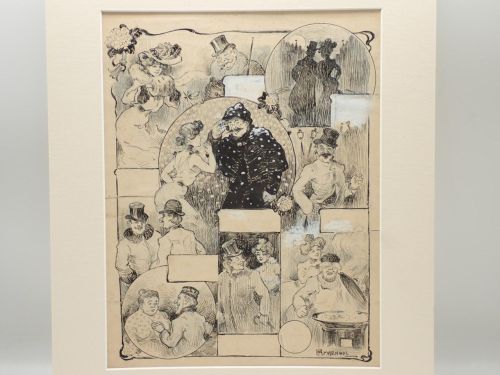 Portada del libro de Dibujo original de Henri Armengol para ser publicado en LA CHRONIQUE AMUSANTE